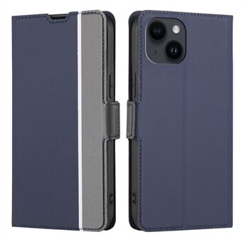 Till iPhone 15 Ställ Anti-Scratch TPU+PU Läderfodral Vävtextur Telefonfodral Korthållare Skal