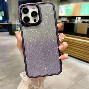 För iPhone 15 Akryl + TPU Bakskydd Graderad Glitterelektroplätering Stöttålig Telefonväska