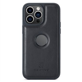 DG.MING För iPhone 15-fodral, Logodesign, Visningsfunktion, Stötskyddande PU-läderbelagd PC+TPU-skal.