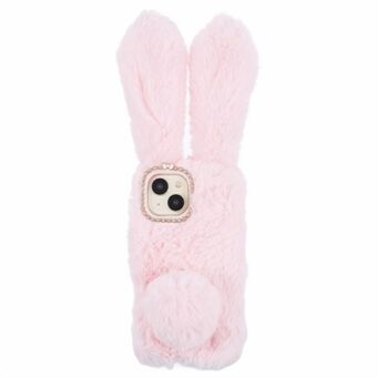 För iPhone 15 Fluffy Bunny Ear-fodral flexibelt TPU-skyddande telefonhölje