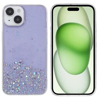 För iPhone 15-fodral Stjärnhimmel Glittrande Epoxy Anti-fall TPU-mobilskydd