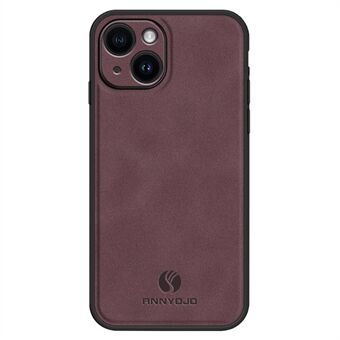 ANNYOJO för iPhone 15-skal Bump Proof PU-läder+PC+TPU-telefonfodral