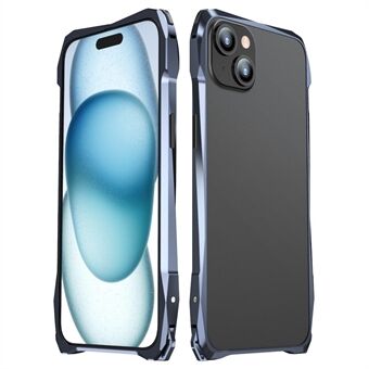 LUPHIE För iPhone 15 Skyddande Bumper Frame Metall Tåligt Mobilramsskal