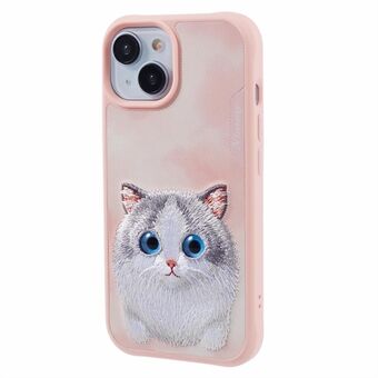 NIMMY Big Eyes Pet Series för iPhone 15 Broderat Telefonfodral med Skydd mot Fall