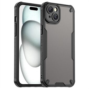 Armor Series För iPhone 15 Plus Fodral PC+TPU Halvtransparent Frostad Yta Skyddande Telefonfodral