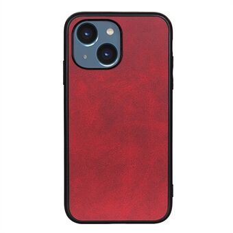 För iPhone 15 Plus PU-läderbelagd PC+TPU-Skal Kåbbesk textur Telefonfodral