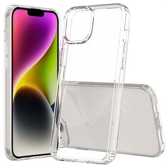 För iPhone 15 Plus genomskinligt akryl + TPU-hybridtelefonfodral, mobilskal som motverkar repor.