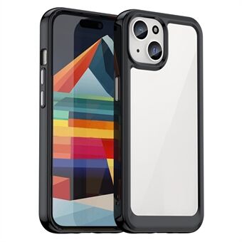 För iPhone 15 Plus TPU + Acrylic Anti-fall Mobiltelefon Baksida Genomskinlig Skyddande Väska