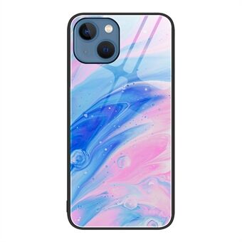 Marmormönsterfodral för iPhone 15 Plus, härdat glas + PC + TPU stöttåligt skal