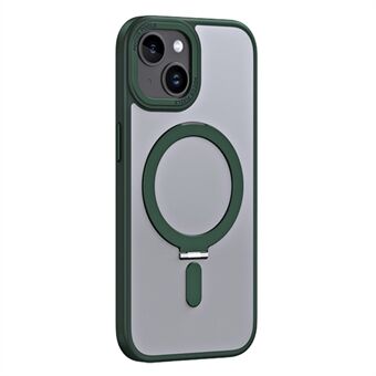 Stödstativ Magnetiskt fodral för iPhone 15 Plus, Stöttåligt TPU+Akryl Matt Telefonfodral