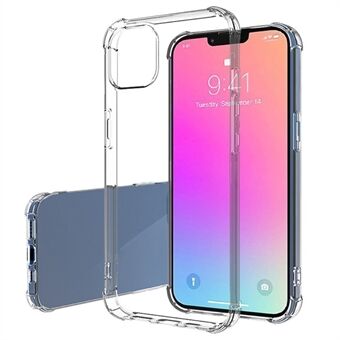 För iPhone 15 Plus: Mjukt TPU Transparent Skal med Fyra Hörn - Stötdämpande Telefonfodral