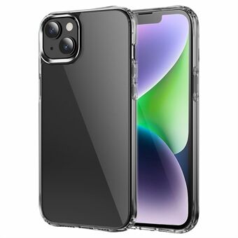 För iPhone 15 Plus Baksida Transparant TPU+PC Mobiltelefonfodral