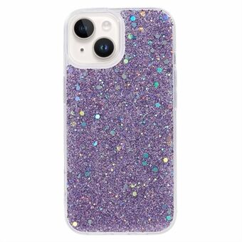 För iPhone 15 Plus Glitter Telefonväska Stöttålig TPU Gnistrande Baksida