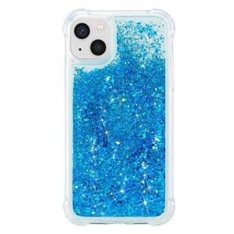 För iPhone 15 Plus Glitter Quicksand Skyddande Hölje Genomskinlig TPU Telefon Baksida