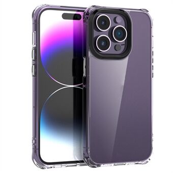 F9 För iPhone 15 Plus Bakre Skyddsskal Glansigt Hög Transparens PC+TPU Stötsäkert Telefonfodral