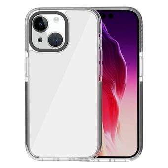 För iPhone 15 Plus TPU+Acrylic+TPE bakre skyddsfodral Transparent telefonfodral med fallskydd