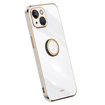 XINLI för iPhone 15 Plus Ring Kickstand Telefonfodral Electroplated TPU Skyddande Skal