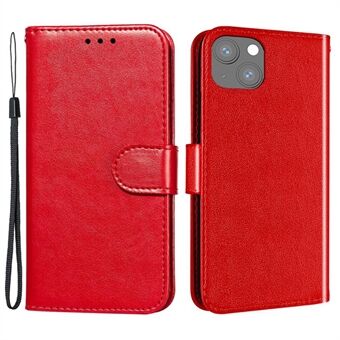 För iPhone 15 Plus Case PU Läder Ställ Magnetiskt Telefonfodral