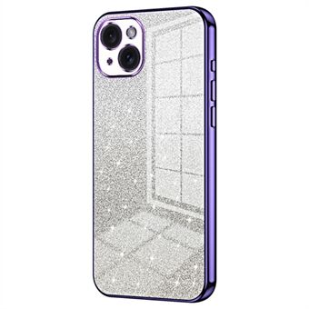 För iPhone 15 Plus Mobilfodral Stöttålig Gradient Glitter Noggrann Utstansning TPU-skal