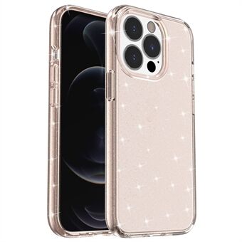 För iPhone 15 Pro glittrande glitterhölje som skyddar mot repor, tillverkad av hårt PC-material och mjuk TPU-plast.