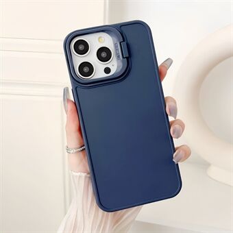 För iPhone 15 Pro Case Skin-Touch TPU-telefonfodral med linseramen stativ