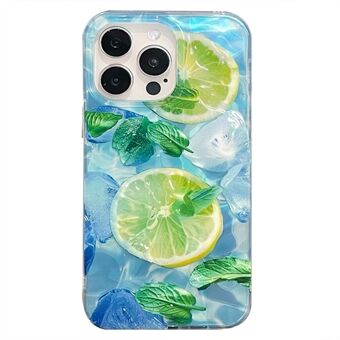 För iPhone 15 Pro-fodral IMD-citronmönster Akryl TPU-telefonfodral Sval sommar