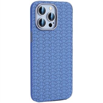 För iPhone 15 Pro Fodral Geometriskt Mönster Läder+TPU Telefonfodral