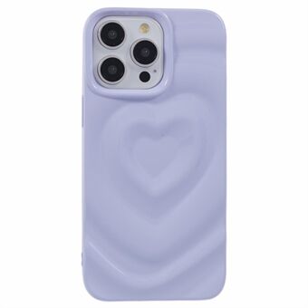 WT Serie För iPhone 15 Pro Fodral Skyddande TPU 3D Hjärtformad Design Telefonskal