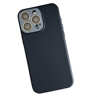 För iPhone 15 Pro Silikonfodral Skin-Touch Stötsäkert Baksideskydd med Glasfilm