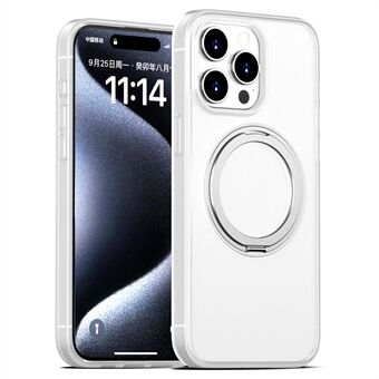 För iPhone 15 Pro Fodral Kompatibelt med MagSafe PC+TPU Telefonfodral Stativ