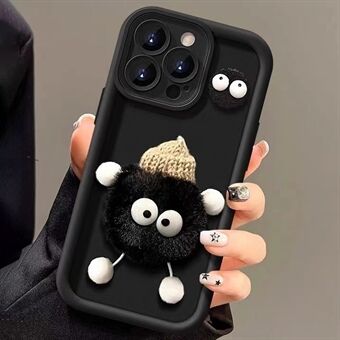 För iPhone 15 Pro Fodral 3D Fluffig Briquette Docka TPU Telefonfodral