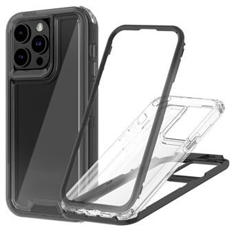 För iPhone 15 Pro Skal Avtagbart 2-i-1 TPU+PC Genomskinligt Stötsäkert Telefonskydd