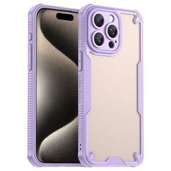 Armor Series För iPhone 15 Pro Skal PC+TPU Halvtransparent Frostad Finish Skyddande Telefonskal