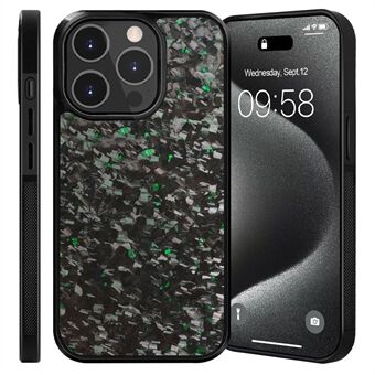 För iPhone 15 Pro Magnetiskt Fodral Smitt Textur Aramidfiber+TPU Halkfritt Telefonfodral