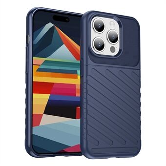 Thunder-serien för iPhone 15 Pro, tjock TPU-telefonfodral med twill-textur och anti-drop-skydd.