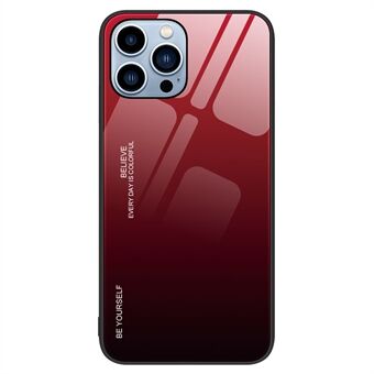 För iPhone 15 Pro härdat glas mobilskal med gradientfärg PC + TPU-hybridfodral.