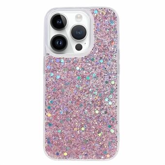 För iPhone 15 Pro Bling Glitter skal i mjukt TPU-material, stötsäkert skyddsfodral.