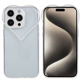 För iPhone 15 Pro Höjd ramskydd Telefonfodral TPU Mobilfodral Hjärtformat Design