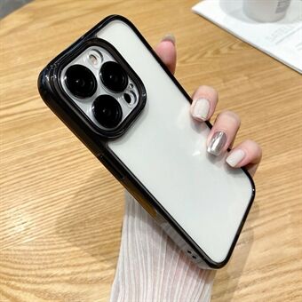 För iPhone 15 Pro-fodral Transparent TPU+PC Stöttåligt skal med linsfilm.