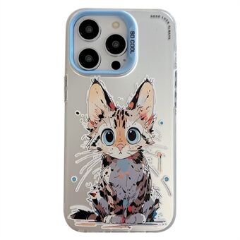 För iPhone 15 Pro Telefonfodral PC+TPU Graffiti Djurmotiv Designskydd