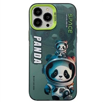 För iPhone 15 Pro PC+TPU-skal Panda astronautmönstrad trycktelefonfodral.