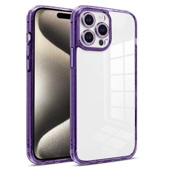 Till iPhone 15 Pro PC+TPU+Glass Telefonskal Glittrande Pulver Mobilskal