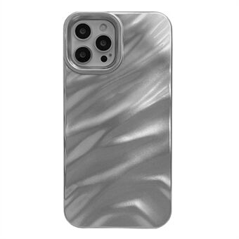 För iPhone 15 Pro Silver Case Vågigt Mönster Matt Mjuk TPU-telefonfodral