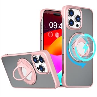 För iPhone 15 Pro Skyddande skal med ramlös design, ställ och magnetiskt telefonfodral.