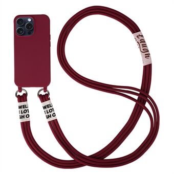 För iPhone 15 Pro Slim Case med 3-slings Lanyard TPU-telefonfodral