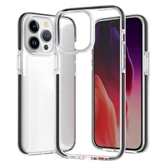 För iPhone 15 Pro Max Flexibel TPU+TPE Genomskinligt Telefonfodral Superslimmat Stöttåligt Mobilskal