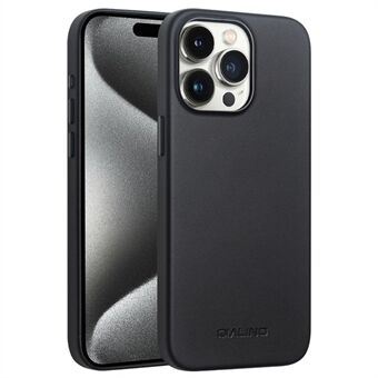 QIALINO För iPhone 15 Pro Max Fodral PU+Silikon Telefonfodral Kompatibel med MagSafe