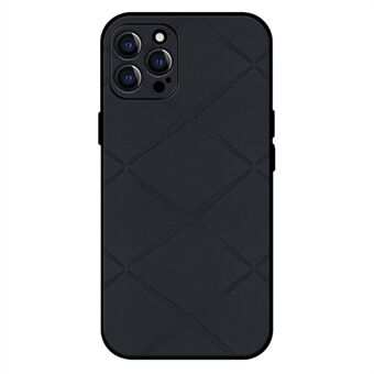 För iPhone 15 Pro Max Fodral Geometriskt Mönster Läderbeklädd PC+TPU Mobilskal