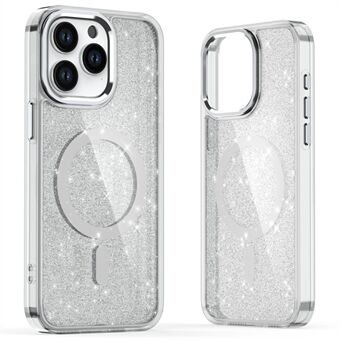 För iPhone 15 Pro Max Skal Glitterdesign TPU+PC Telefonskydd Kompatibel med MagSafe