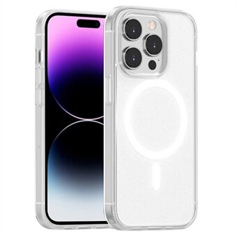 För iPhone 15 Pro Max-fodral kompatibelt med MagSafe Skin-Touch PC+TPU gummibelagt telefonskal